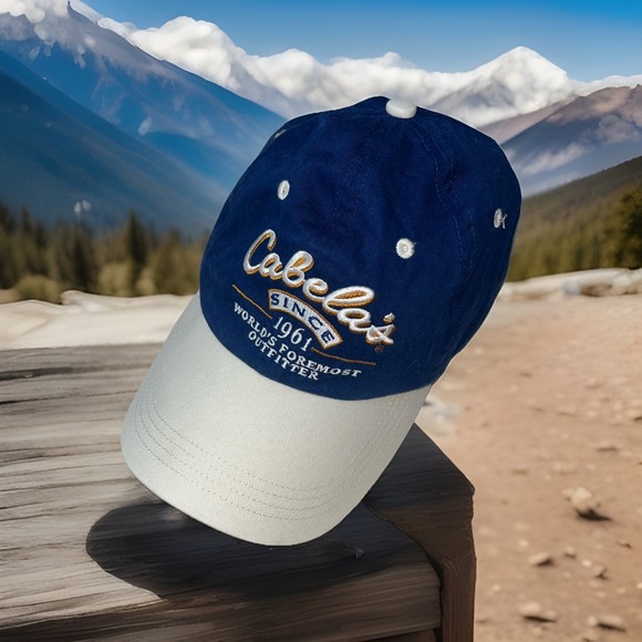 Cabela's Outdoor Since 1961 Baseball Hat Strap 100% Cotton Fishing Hunter Hats - Picture 1 of 16